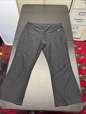 Women’s Nike Black Boot-Cut Athletic Pants with Swoosh Size M